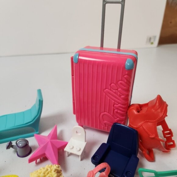 Barbie Doll House Miniatures Accessories Toys Suitcase Shoes Horse Saddle Dolls - Picture 8 of 12